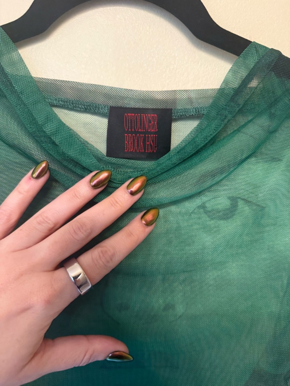 Ottolinger Cowlneck Sheer Top ‘Brook Print’ - Picture 4 of 4